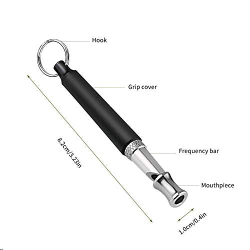 Dog Whistle to Stop Barking, Adjustable Pitch Ultrasonic Training Tool Silent Bark Control for Dogs- Pack of 1 PCS Whistles Black - BeesActive Australia