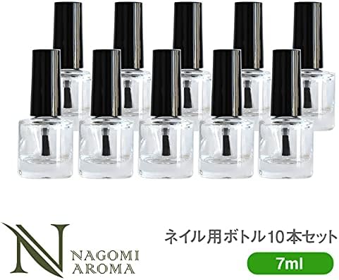 NAGOMIAROMA Natural Shop Nail Polish Bottle Enamel Bottle Glass with Brush 0.2 fl oz (7 ml) Set of 10 Storage Storage Containers Divided Refill Handmade Cosmetics - BeesActive Australia