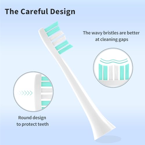Toothbrush Heads Compatible with Philips Sonicare Electric Toothbrush 4100,5100,6100,C1,C2,C3,G,W,Sonic Brush Head, Removing Dental Plaque, Soft Brush, White,10 Pack