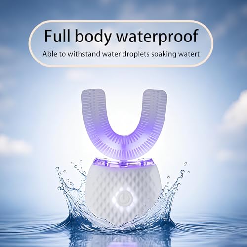 Adult Ultrasonic Automatic Toothbrush Waterproof Timer Travel White