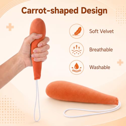 4 Pcs Palm Protector for Hand Contracture Carrot Shape, Orange 4