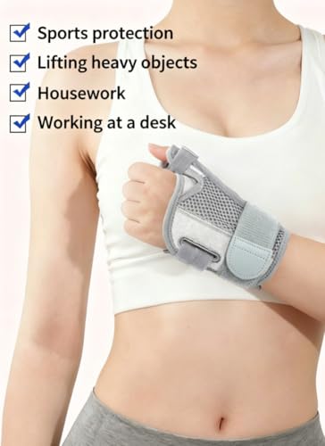 Carpal Tunnel Wrist Brace Thumb Spica Splint Breathable Adjustable Support for Arthritis Tendonitis Pain Relief