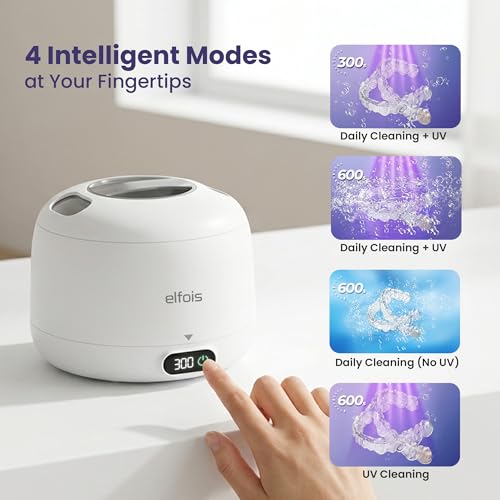 Ultrasonic Retainer Cleaner Machine with UV, 45kHz, Dental Pod