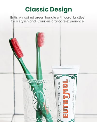 Euthymol Original Toothpaste Pack of 5 + Classic Toothbrush Pack of 6 for Sensitive Teeth & Gum. Bad Breath, Cavity Prevention, Gentle, Quick Cleaning.