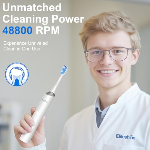 1-Pack Electric Toothbrush and its 4-Pack Replacement Brush Heads with Medium-Hard Bristles Bundle