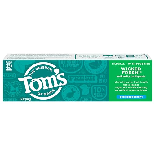 Tom's of Maine Natural Wicked Fresh! Fluoride Toothpaste, Cool Peppermint, 4.7 oz. 2-Pack
