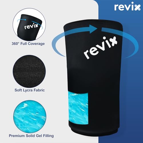REVIX Ankle Ice Pack Wrap for Foot Pain Relief and REVIX Shin Compression Sleeve for Shin Splints