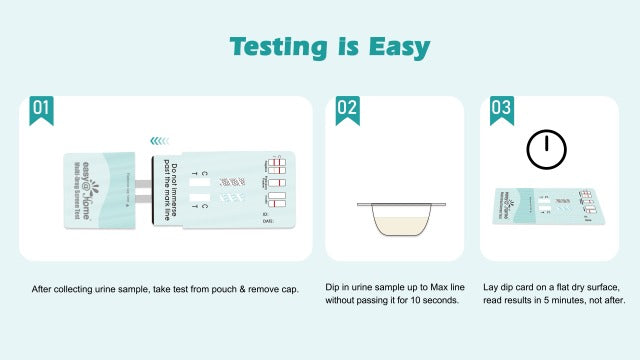 Easy@Home 15 Pack Multi-Drug Screen Test, 2 Panel Urine Drug Tests Kit