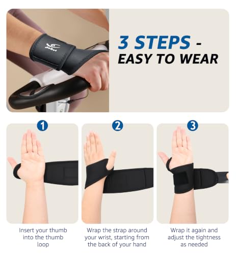 HiRui Wrist Brace 2 Pack - Pain Relief for Arthritis, Tendonitis, Carpal Tunnel | Durable Wrist Wraps Support for Weightlifting Powerlifting Bodybuilding CrossFit Tennis | One Size Adjustable (Black) Black
