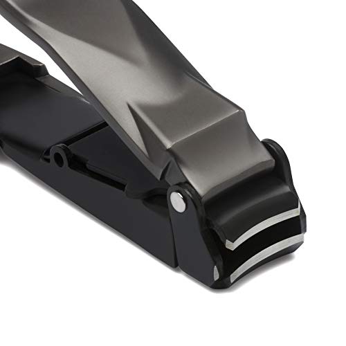 Nail Clippers for Men with Catcher - KLIPP Heavy Duty Razor-Sharp Self-Collecting Nail Cutter, Ergonomic Lever for Fingernails & Toenails, Ideal Gift for Men & Grooming Gifts Includes Ziplock Pouch 1