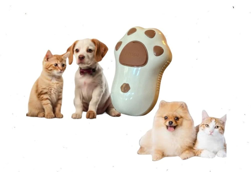 Pet Grooming Brush with Steam for Cats and Small dogs, a grooming comb with soft bristlles, Scented spray reservoir, Silicone bristles for a Massage effect, Hair Cleaning Tool. (Chocolate brown) - BeesActive Australia