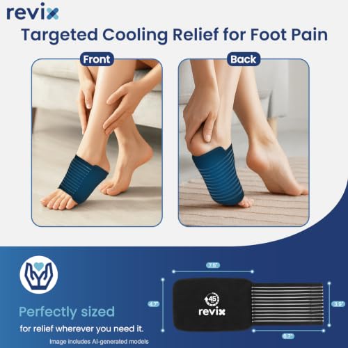 REVIX Foot Ice Pack Wrap for Plantar Fasciitis, 45-Min Cold Therapy 2 Packs