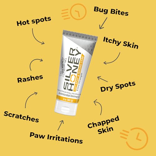 Silver Honey Hot Spot & Wound Care Pet First Aid Ointment, 2 oz Tube 2 oz, Single
