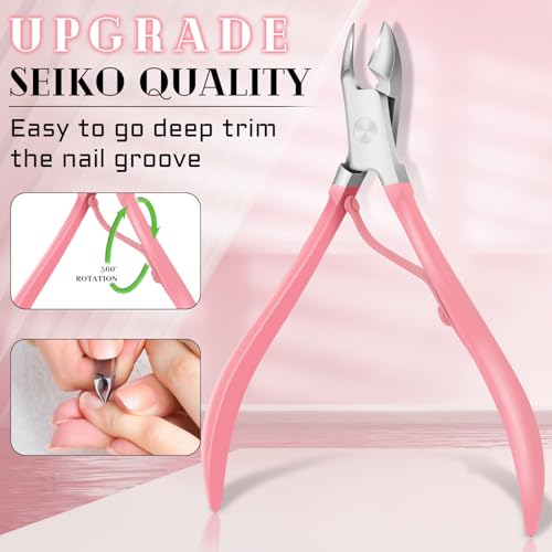 BLESWIN Manicure Pedicure Set, 12 Pcs Nail Care Kit for Women, Mens Nail Grooming Kit, Manicure & Pedicure Tools & Accessories, Pink Nail Kit Manicure Set Luxury Leather Case for Home Salon Use 1-Pink