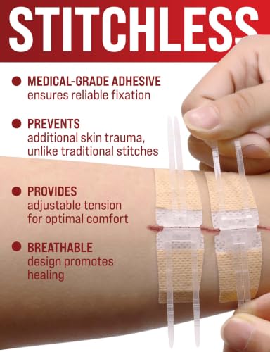 Emergency Wound Closure Strips - 4pk - Butterfly Bandages for Wound Care Mixed Strips 4-Pack