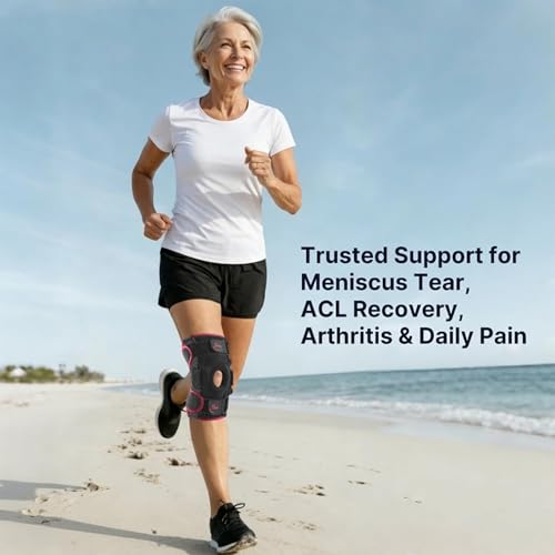 Fit Geno Hinged Knee Brace for Women Knee Pain Relief (M/L/XL) Garnet M/L/XL