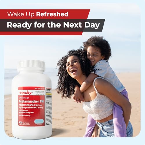 TIME-Cap Labs Extra Strength Acetaminophen PM Pain Reliever, 400 Caplets 400 Count ( Pack of 1)