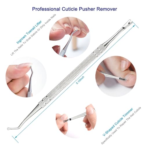 Ingrown & Thick Toenail Clippers Set, 8 Pcs Heavy Duty Stainless Steel Nail Nippers Kit, Lengthened Non-Slip Ergonomic Handle Manicure & Pedicure Tools for Seniors Men Women Diabetic Users Stainless Steel, Black
