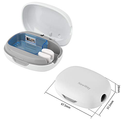 NewWay Mini Toothbrush Cover Rechargeable Travel Toothbrush Case with Holder for Houshold and Traving or Business Trip White