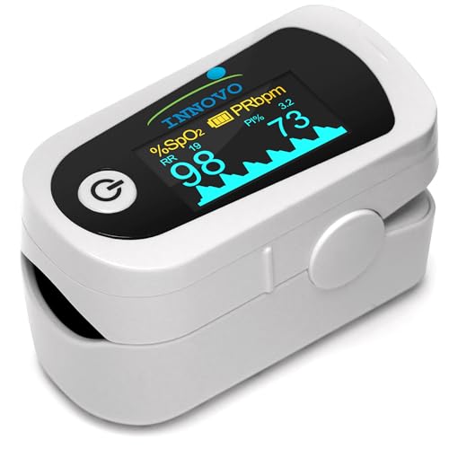 Innovo iP900BP-B Fingertip Pulse Oximeter, Blood Oxygen Monitor with Free App, Plethysmograph, and Perfusion Index (with Bluetooth) with Bluetooth