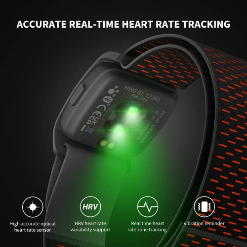 COOSPO HW9 Bluetooth 5.0 ANT+ Heart Rate Monitor Armband with HR Zones/Calories Burned, Optical HRM Sensor for Fitness Training/Cycling/Running,Compatible with Peloton,DDP Yoga,Wahoo COOSPO Heart Rate Monitor Armband HW9