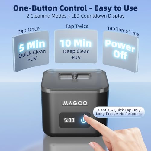 Ultrasonic Retainer Cleaner Machine for Dentures Aligners Mouth Guards BLack