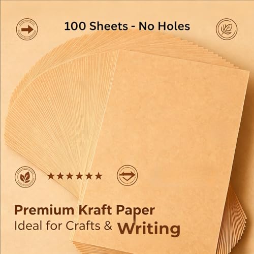 100 Sheets Braille Paper - No Holes, Writing Paper Blank for Blind People Practice Learn Braille School Supplies, Paper Blinds Designed for Braille Writing Boards, 11.7 x 8.5 Inch