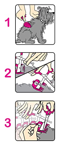 SCAREDY CUT Silent Pet Grooming Kit for Dog, Cat and All Pet Grooming - A Quiet Alternative to Electric Clippers for Sensitive Pets (Right-Handed Pink) 16pc Right-handed Pink