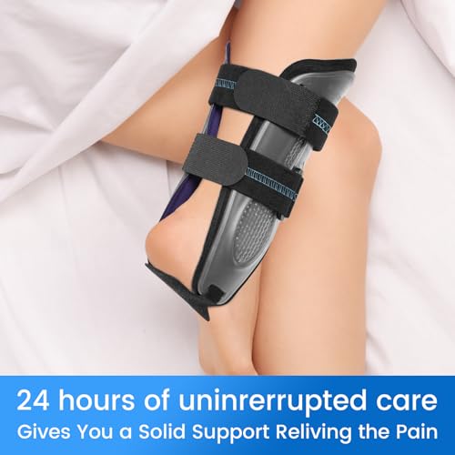 Velpeau Ankle Stabilizer Brace for Sprain, Ligament Injury (Grade 1 to 2), Tendonitis, Adjustable Stirrup Ankle Support Splint for Women and Men,Reversible Left & Right Feet, One Size(Foam Pads, Grey) Foam Pads