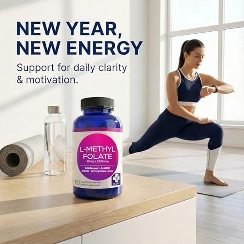 MD. Life L-Methylfolate 5 mg, Professional Grade, 120 Capsules, 5-MTHF | Active L-Methylfolate Supplement with Essential Amino Acids - Maximum Potency MTHFR Support - Doctor Designed, Made in USA 5mg (Pack of 120)