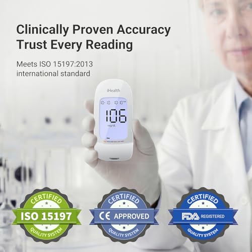 iHealth Acacia AG-607 Blood Glucose Monitor Kit, 100 Strips & Lancets