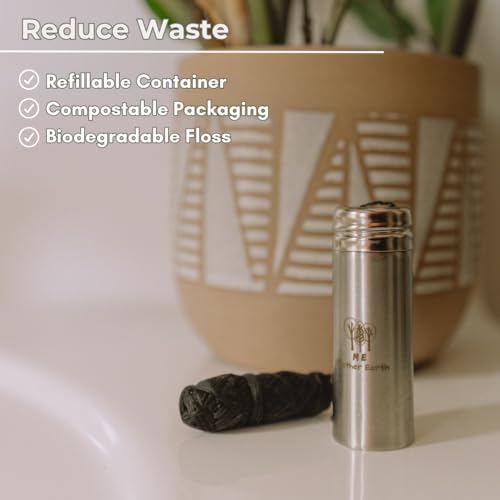 Refillable Silver Container and Dental Floss Picks Bundle!