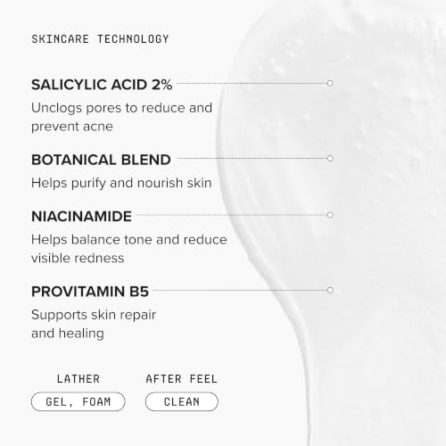 DRMTLGY Acne Cleanser - Oil-Free Salicylic Acid Cleanser & Face Wash for Acne Prone Skin