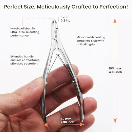 THRAU Cuticle Trimmer for Manicure and Pedicure