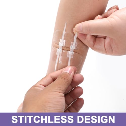 Zip Stitch 13 Pack Wound Closure Strip 3 Types Emergency Laceration Closure Kit Butterfly Bandages Adhesive Bandages Without Stitches for Outdoors