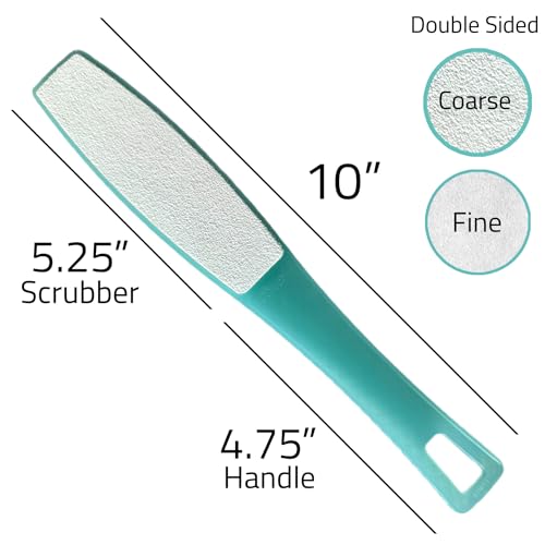 3 ALAZCO Double Sided Foot File Pumice Ergonomic Handle Scrubber Immediate Result Smooth Feet Heel Scraper Exfoliate Buffer Dead Skin Callus Corn Emery Fine & Coarse Pedicure Tool Blue X3