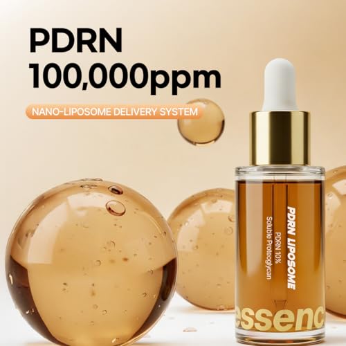 Essenciel PDRN Serum, 100,000 PPM 10% PDRN Salmon DNA Nano Liposome Korean Facial Ampoule, Lightweight Hydrating Essence for Plump, Dewy-Looking Skin, All Skin Types, 1.01 Fl Oz (30ml)