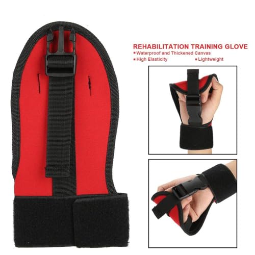 Brrnoo Stroke Recovery Gloves Black Finger Glove Auxiliary Fixed Glove Rehabilitation Training Equipment Hand Fist Stroke Hemiplegia Fixed Hand Fingers Traction Hand Brace Splint Support for(Gloves) Snap-on gloves