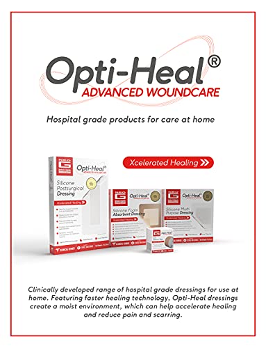 Neo G Opti-Heal Hydration Multi Purpose Dressing - Hydrogel Wound Dressing Pads for Advanced Wound Management - Ulcer Dressing, Bed Sore Bandages, Diabetic Wound, Burn Dressing Gel 4 x 4-4 Pcs