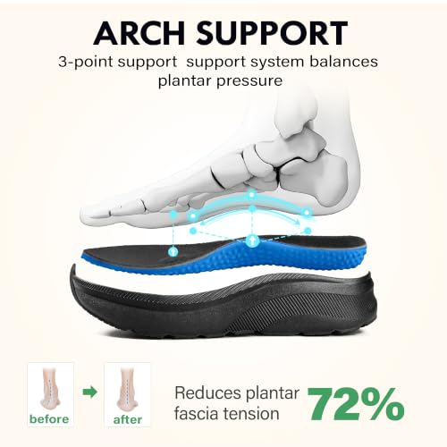 Men Slip in Free up Hands Shoe Wide Toe Box Arch Support Orthopedic Walking 10.5 Wide Slip On-black