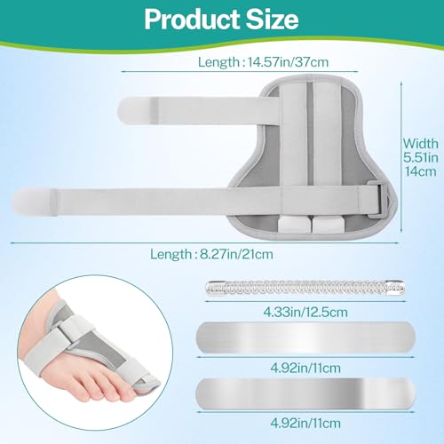 lefeke Bunion Corrector for Women & Men, Big Toe Straightener with Hallux Valgus Pain Relief, Adjustable Orthopedic Bunions Splint for Day/Night Support (Grey-Left) Left