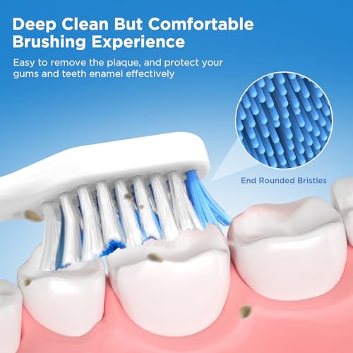 8 Pack Toothbrush Replacement Heads for Waterpik Sensonic Complete Care CC-04CD010-1, and for Waterpik Sensonic Electric Toothbrush STW-03W020/STW-03W027, with Cover for White STWB-3WW-B 8 Pack Without Case