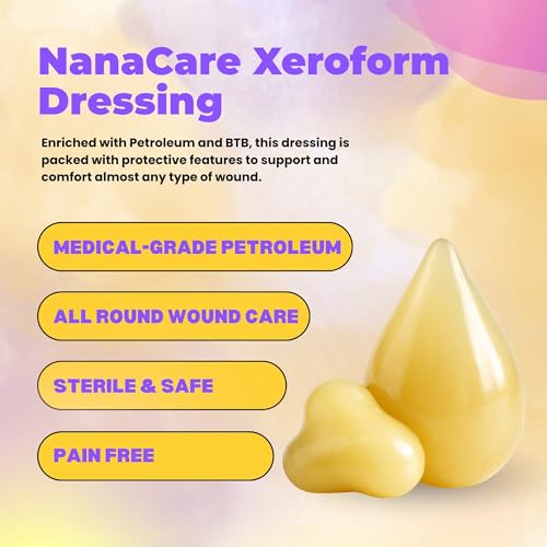 10 x Xeroform Petrolatum Dressing 4" x 4" + 2 Gauze Rolls - NanaCare