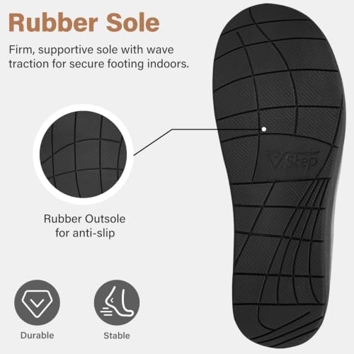 V.Step Orthopedic Slippers with Arch Support Women Men 7 Wide Women/6 Men Grey