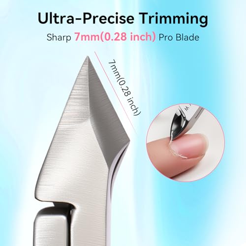 Makartt 7mm Pink Cuticle Nipper & Pusher, Stainless Steel, Dual-Spring