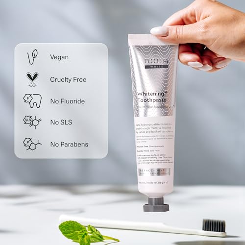 Boka Fluoride Free Whitening* Toothpaste and Boka Teeth Whitening Powder, Nano Hydroxyapatite, Appropriate for Sensitive Teeth, for Adults Oral Care