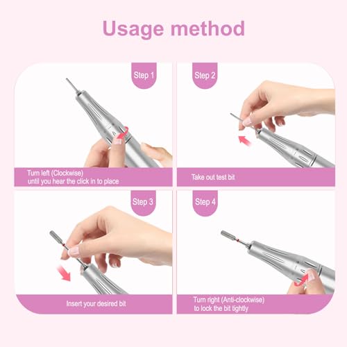 Cuticle Nail Drill Bit, Pro Diamond Cuticle Bits for Nails Nail Buffer Bit Nail Trimer, Under Nail Cleaner Cuticle Remover Nail Prepare for Nail Salon Manicure(Round Top Barrel-Fine) Mold 3-F