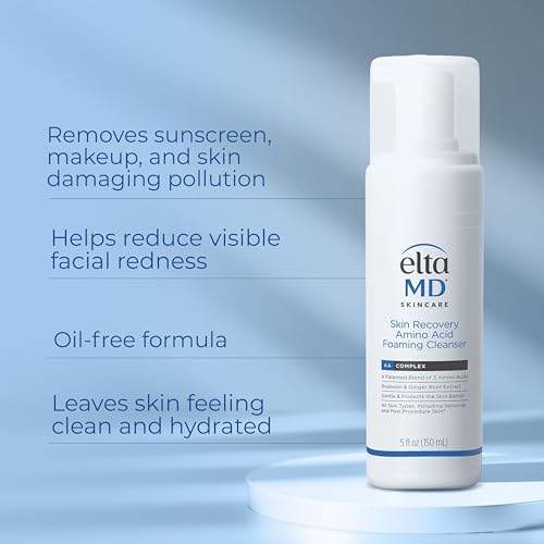 EltaMD Skin Recovery Amino Acid Foaming Face Wash, Fragrance-Free 5 Fl Oz (Pack of 1)