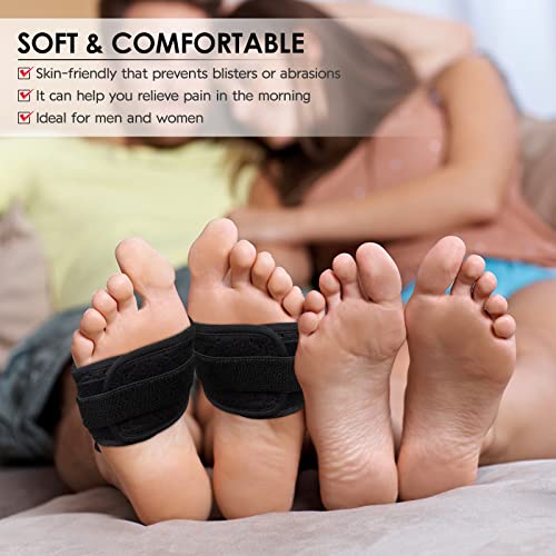 Plantar Fasciitis Night Splint: Upgraded Brace with Soft Memory Foam Pad | Ankle Brace for Plantar Fasciitis Relief Achilles Tendonitis Relief Foot Drop Heel Arch Pain Black