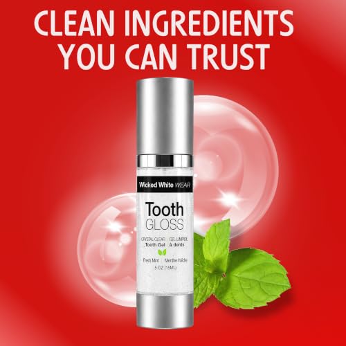 Tooth Gloss for Whiter Looking Teeth, Clear Protective Dental Gloss for Shine, Fresh Breath & Stain Protection, Non Abrasive Smile Enhancer
